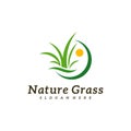 Nature Grass logo design vector, Creative Grass logo design Template Illustration Royalty Free Stock Photo
