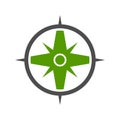 Nature Green Compass Symbol Logo Design