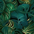 nature green fresh leaves background seamless pattern