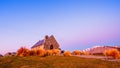 Sunset at Christchurch, NZ. Church of the good shepherd Royalty Free Stock Photo