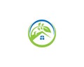 Nature Green House Logo Design Royalty Free Stock Photo