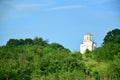 Landscape, nature, greenery and church at the top of the hill