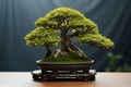 Nature in hand Japanese bonsai tree, a miniature arboreal wonder