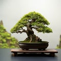 Nature in hand Japanese bonsai tree, a miniature arboreal wonder