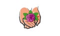 Nature Hands Rose Logo