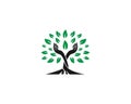 Nature Hands Tree Logo Illustration Design.