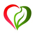 Nature heart eco friendly logo. Leaf logo vector