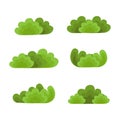 Nature hedge, Garden green bushes. Cartoon shrub and bush vector set