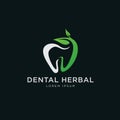 Nature herbal leaf dental logo template