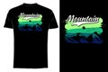 Nature high mountain with beautiful color silhouette t shirt mock up retro vintage