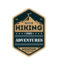 Nature hiking adventures vintage isolated badge