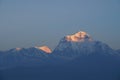 Nature himalaya rang mountain view of closeup Mt. Dhaulagiri massif.Dhaulagiri I is the seventh highest mountain in the world Royalty Free Stock Photo