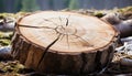 Nature history in a circle of fallen tree rings generated by AI Royalty Free Stock Photo