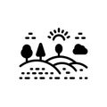 Black solid icon for Nature, plant and hill Royalty Free Stock Photo