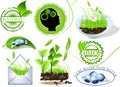 Nature icons set, eco and bio message Royalty Free Stock Photo