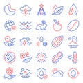 Nature icons set. Included icon as Bad weather, World weather, Organic tested. Vector