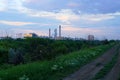 Nature and industry at the outskirts of Bucharest near Vacaresti Delta