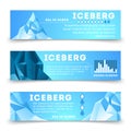 Nature information banners template with iceberg