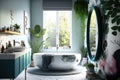 Nature-Inspired Bath Havens: Self-Care and Wellness Vanities. Generative AI