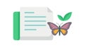Nature-inspired document icon with butterfly and leaf elements, vector design Generative AI Royalty Free Stock Photo