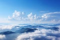 Nature inspired panoramic background a blue sky with abstract cloudscape