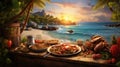 nature island seafood feast Royalty Free Stock Photo
