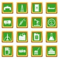 Nature items icons set green