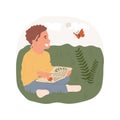 Nature journaling isolated cartoon vector illustration.