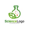 Nature Lab Logo Design Concept Vector. Creative Lab with leaf Logo Template. Icon Symbol Royalty Free Stock Photo