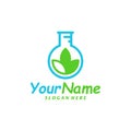 Nature Lab Logo Design Template. Science lab logo concept vector. Creative Icon Symbol Royalty Free Stock Photo
