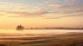 nature land dawn fog landscape