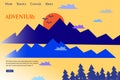 Nature landing page with sunset view and the mountain.