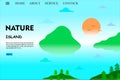 Nature landing page web template with beautiful view
