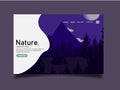 nature landing page,web template. camp area and mountain