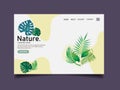 Nature landing page,web template.simple leaves