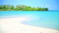 Nature Landscape, Amazing view sandy tropical beach with palm tree in sunny day on background azure sea water and blue sky