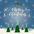 Merry Christmas landscape illustration. Royalty Free Stock Photo