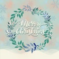 Merry Christmas winter wreath illustration. Royalty Free Stock Photo