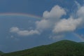 Nature landscape with blue sky and white cloud with rainbow Royalty Free Stock Photo