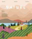 Nature and landscape, contemporary artistic poster