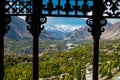 Hunza Nagar valley view from Baltit fort with a view of Karakoram mountain range. Gilgit Baltistan, Pakistan. Royalty Free Stock Photo