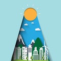 Eco and cityscape concept paper cut design Royalty Free Stock Photo
