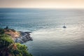 Nature Landscape Scenery of Tropical Seascape Thailand at Sunset, Aerial View of Sea Paradise Island in Southeast Asia, Thailand Royalty Free Stock Photo