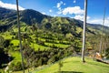Nature landscape of tall wax palm trees in Valle del Cocora Valley. Salento, Quindio department. Colombia mountains landscape. Royalty Free Stock Photo