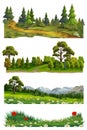 Nature landscape, vector set