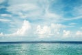 Nature landscape view of beautiful tropical ocean and blue sky in sunny day. Royalty Free Stock Photo