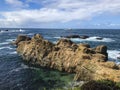 Nature landscape view, the waves beat the rocks