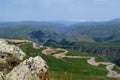 Nature landscape. Winding mountain road. Caucasus, Russia