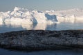 Nature and landscapes of Greenland or Antarctica. Travel on the ship among ices.