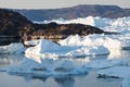 Nature and landscapes of Greenland or Antarctica. Travel on the ship among ices.